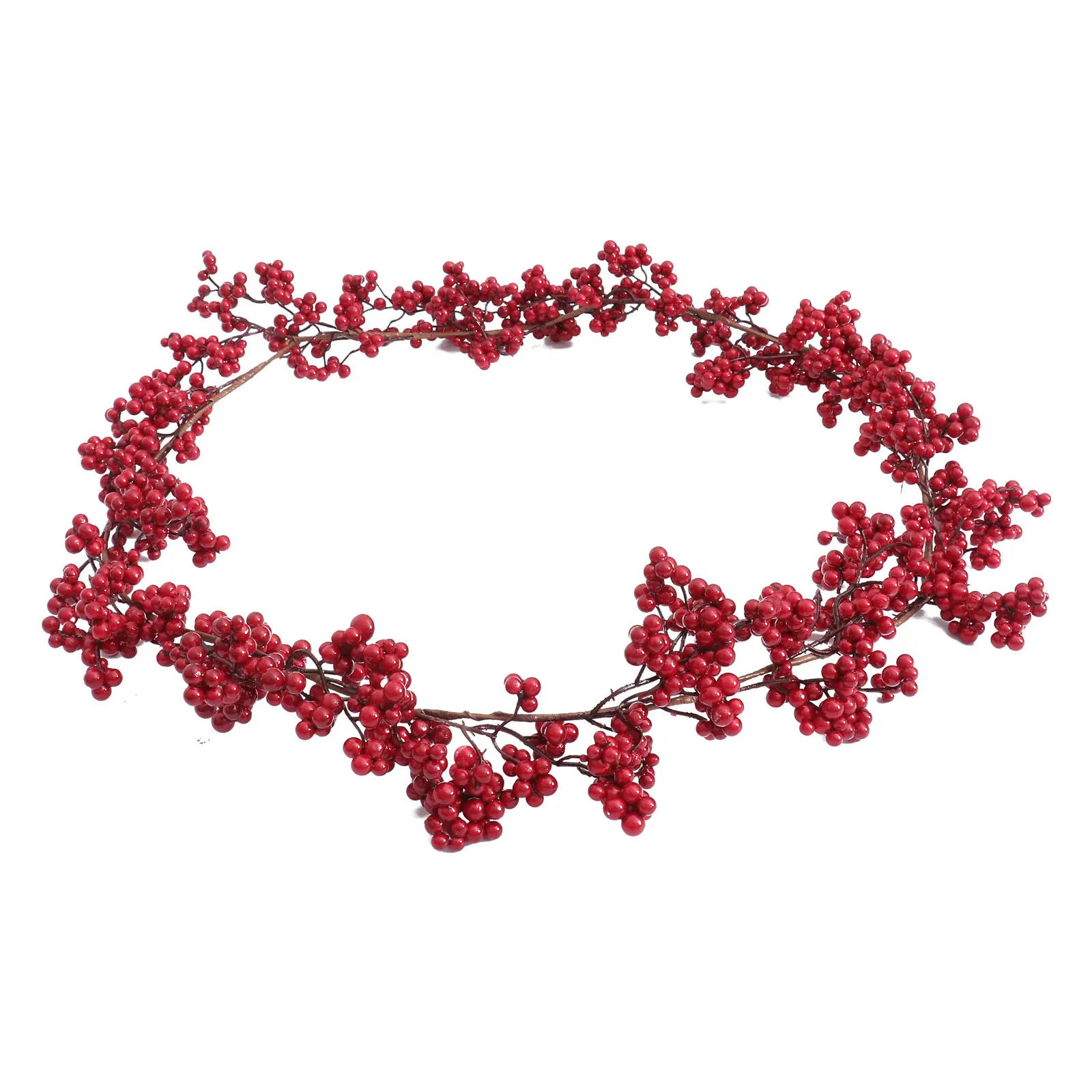 

Artificial Red Fruit Decor Reusable Christmas Wreath Branches Fake Fruits for Indoor Party HolidayFruit Arrangements