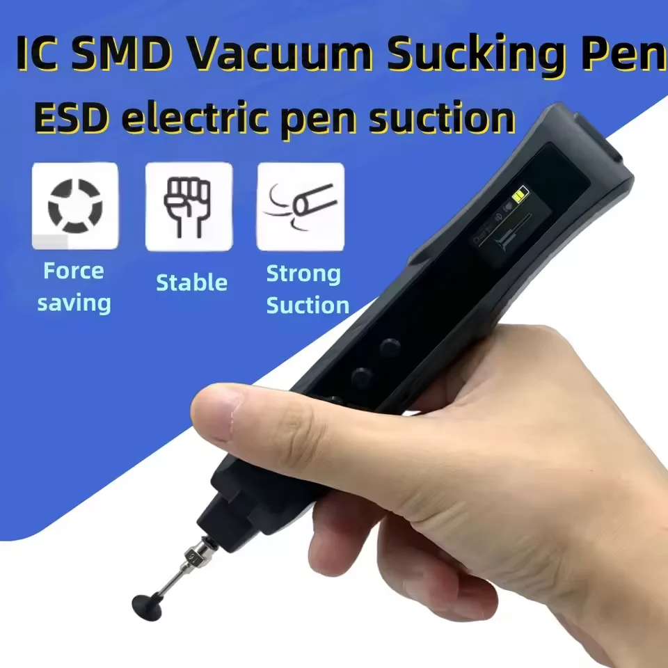Electric Vacuum Sucking Pen Anti-static Vacuum Chuck Suction Pen Rechargeable Vacuum Pickup Tool for IC Chip SMD SMT Repair Work