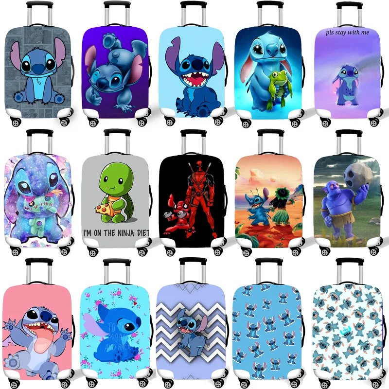 MINISO Lilo & Stitch Elastic Luggage Protective Cover Case For Suitcase Protective Cover Trolley Cases  3D Travel Accessories