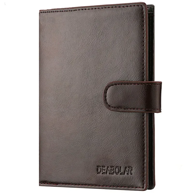 Billetera corta informal para hombre, monedero con cremallera, monedero con broche, funda pequeña para pasaporte