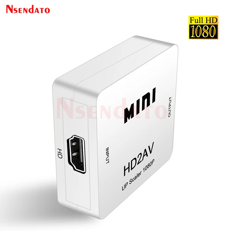 HDMI2AV Video Box HDMI-compatible to RCA Converter AV/CVSB L/R 1080P 60Hz HD Video Box for NTSC PAL HDMI TO AV Scaler Switch