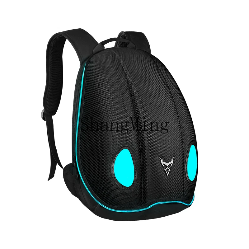 

CL cycling backpack hard shell motorcycle waterproof travel bag men and women large capacity flashing light reflective backpack