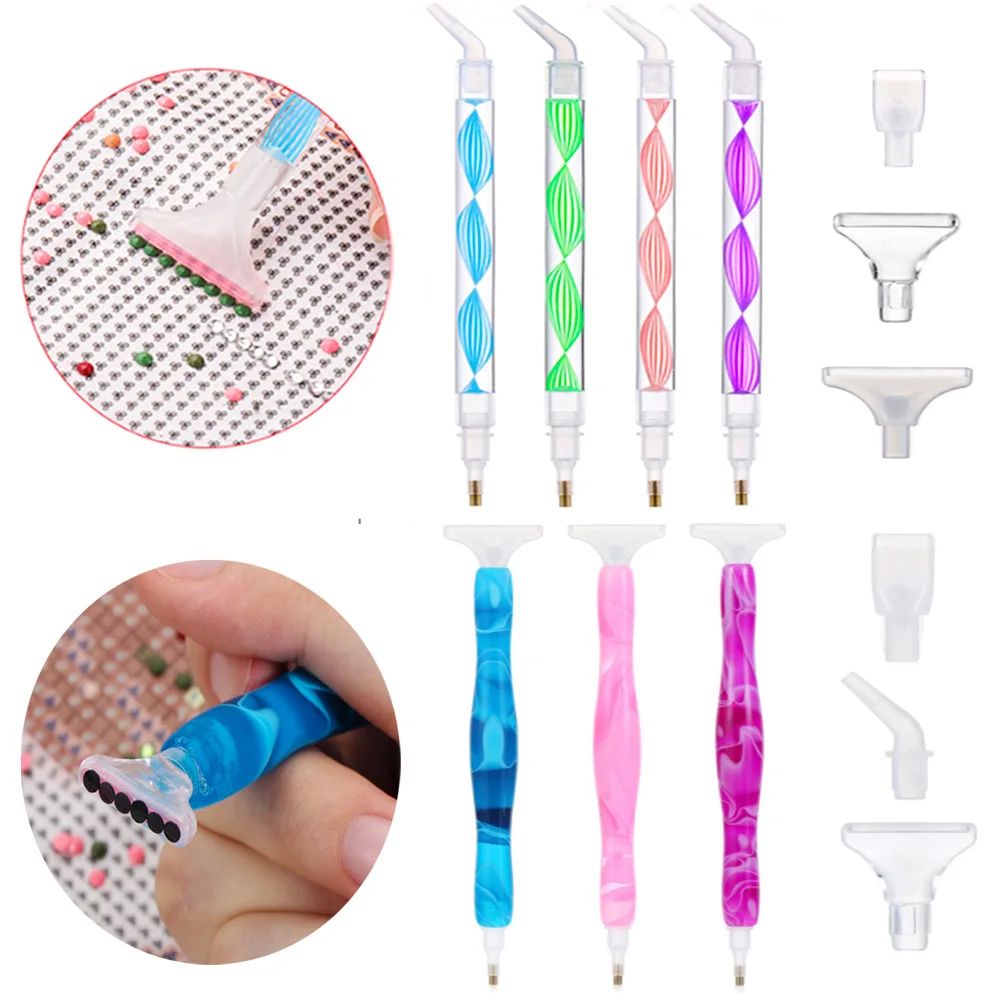 5D Diamond Painting New Arrivals Pen Crystal Double Head Point Drill Full Square&Round Handmade Adults Crafts Drawing Nail Decor