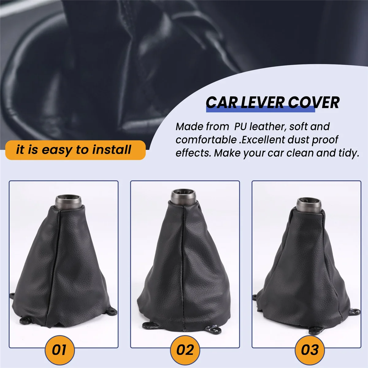 

Car Gear Gaiter Shift Shifter Boot Manual PU Leather for Honda Civic 2006-2011 77298-SNA-D01ZAJAS