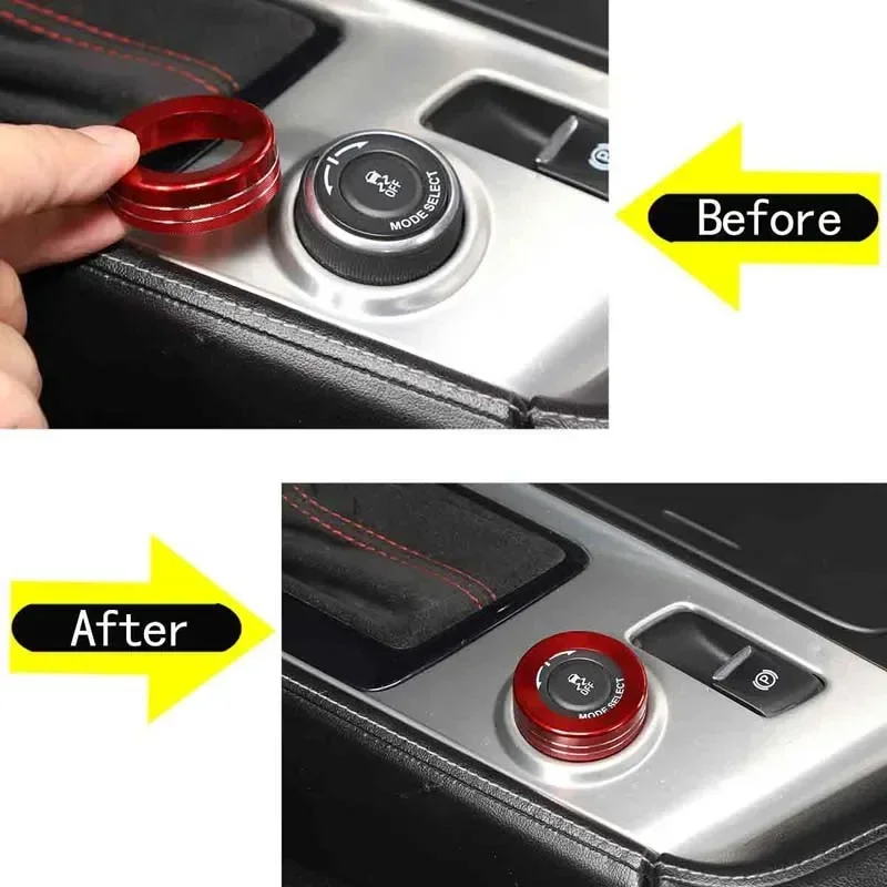 For 2014-2019 Chevrolet Corvette C7 Z06 Aluminum Alloy Car Styling Car Driving Mode Knob Ring Sticker Car Interior Accessories