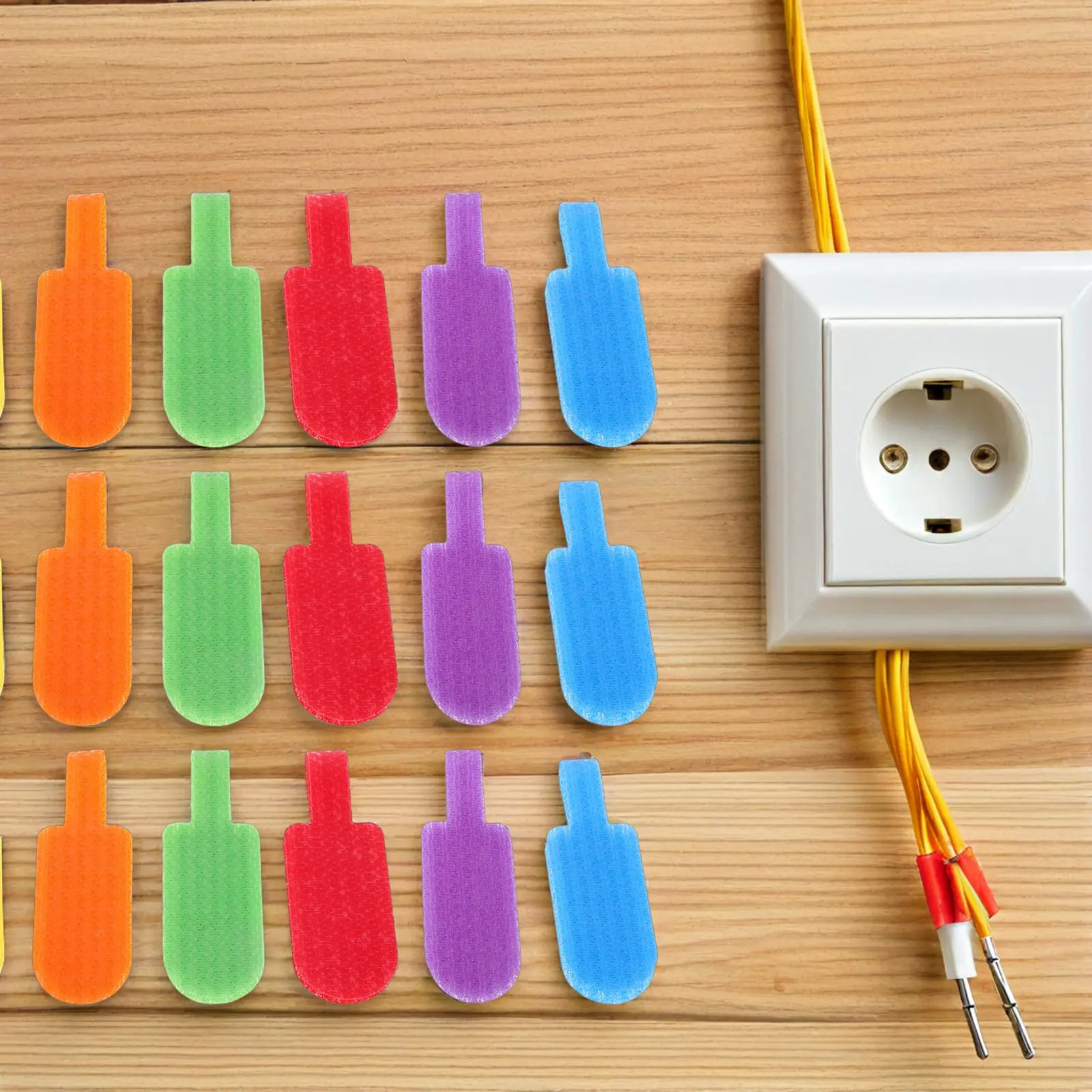 40Pcs Cable Identification Labels Multi-Color Writable Cable Tags for Wire Management Cord Organizers Nylon Markers Reusable