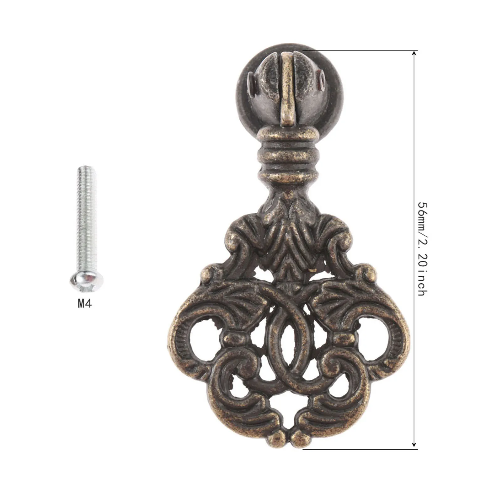 1PC 56*32mm Vintage Antique Bronze Handle Knob For Wardrobe Door Drawer Dresser Cabinet Bin Zinc Alloy Furniture Hardware