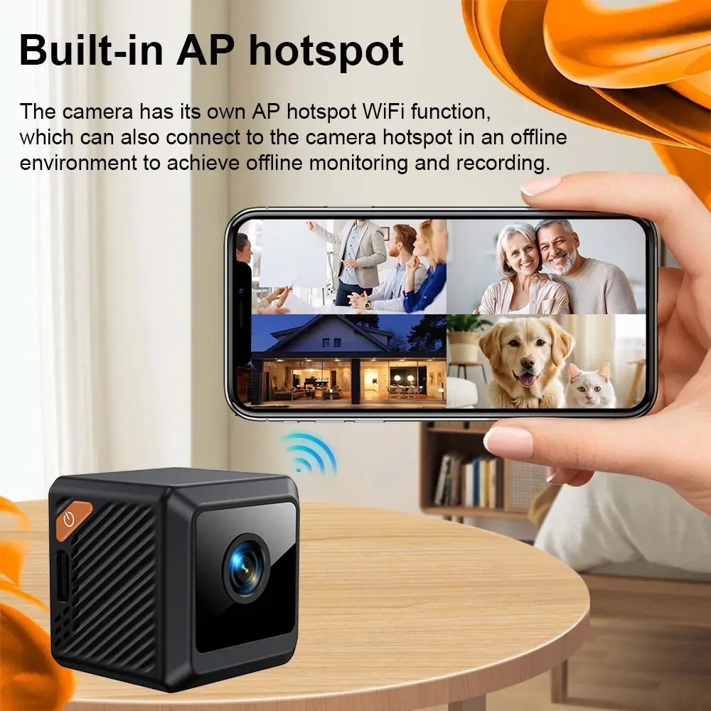 1080P Mini Camera Security Wifi Night Vision Motion Detection Alert Webcam 140° Wide Angle Remote Monitor Indoor Wireless Camera