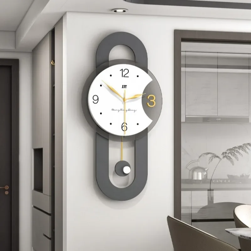 Decorative Wall Clock Modern Wall Watch Luxury Aesthetic Pendulum Clocks Minimalist Silent Elegant Living Room Watches Decor