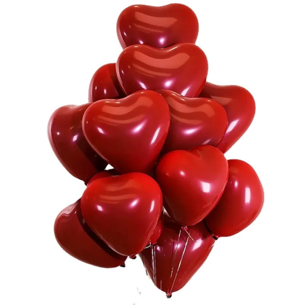 

50Pc Red Balloons 10Inch Love Heart Latex Balloons Wedding Helium Balloon Valentine's Day Birthday Party Inflatable Balloons