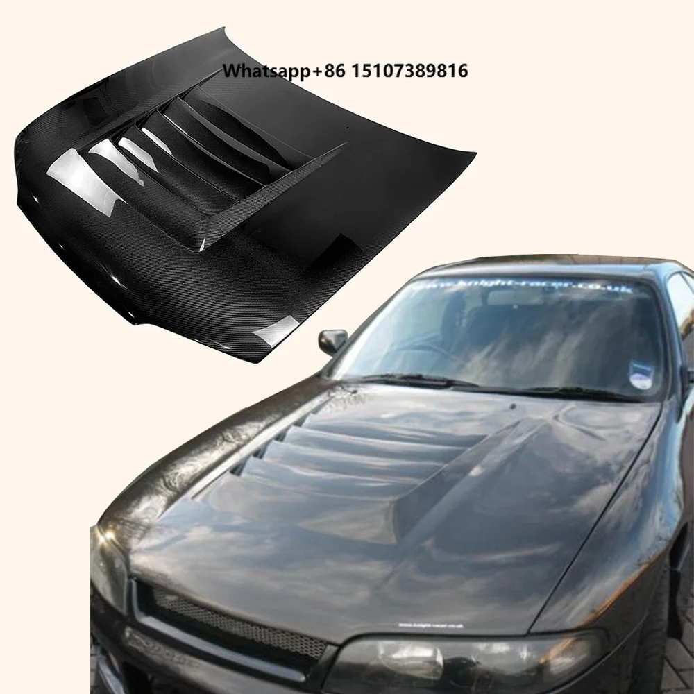 For Skyline R33 GTS (Spec 1 Only) NIS Carbon Fiber Front Bumper Hood