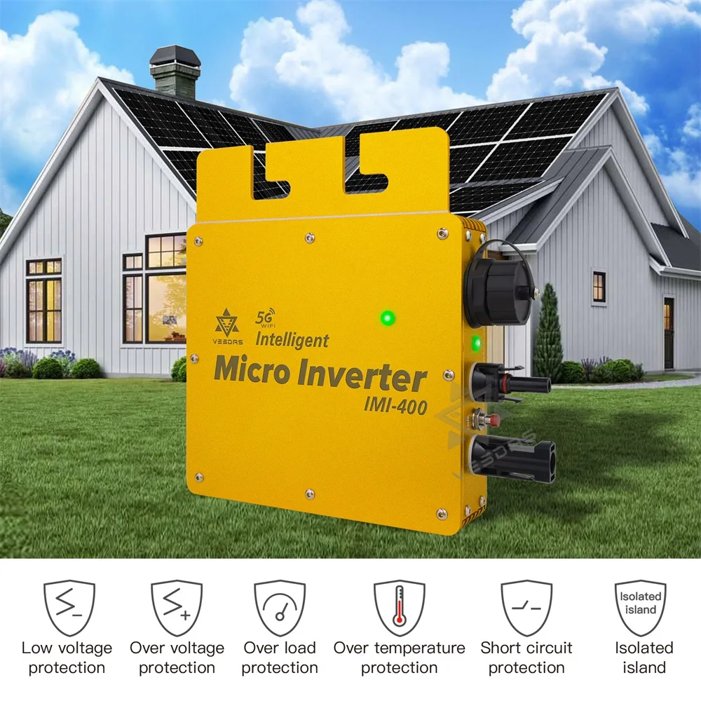 

400W On Grid Micro Smart Inverter MPPT IP65 With Built In WiFi 250~450W PV Power Intelligent Converter 120~230VAC 22~50VDC