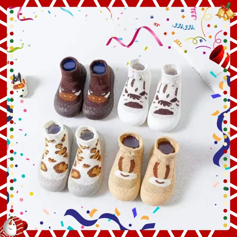 Детская напольная обувь в классическом стиле, носки, нескользящая обувь для новорожденных, детские носки, обувь для девочек, домашняя обувь для мальчиков