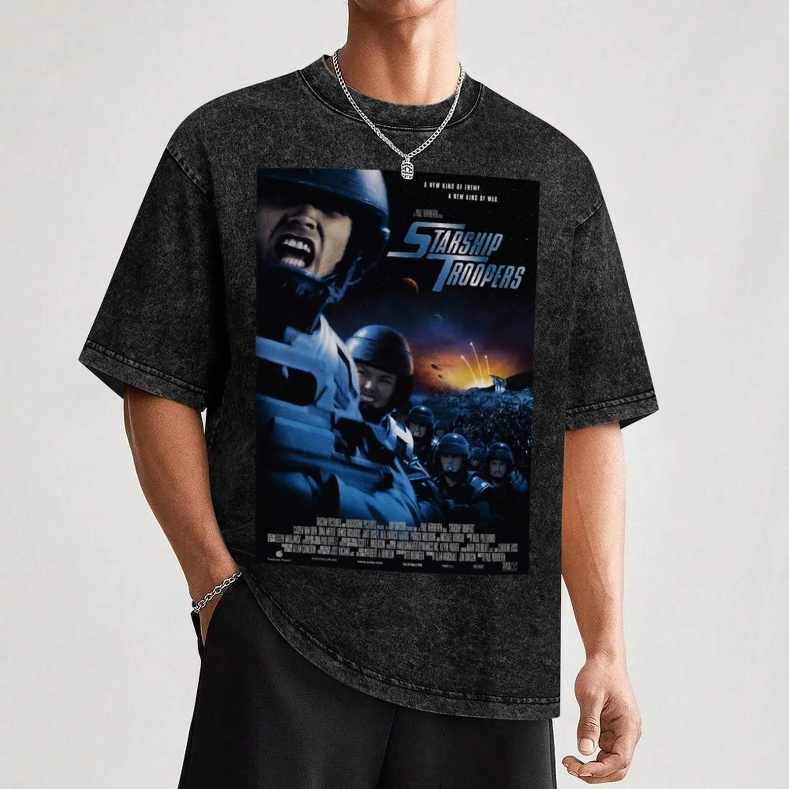 Starship Troopers Poster T-Shirt graphic t shirt vintage rapper graphic tees custom shirt t shirts men image 3