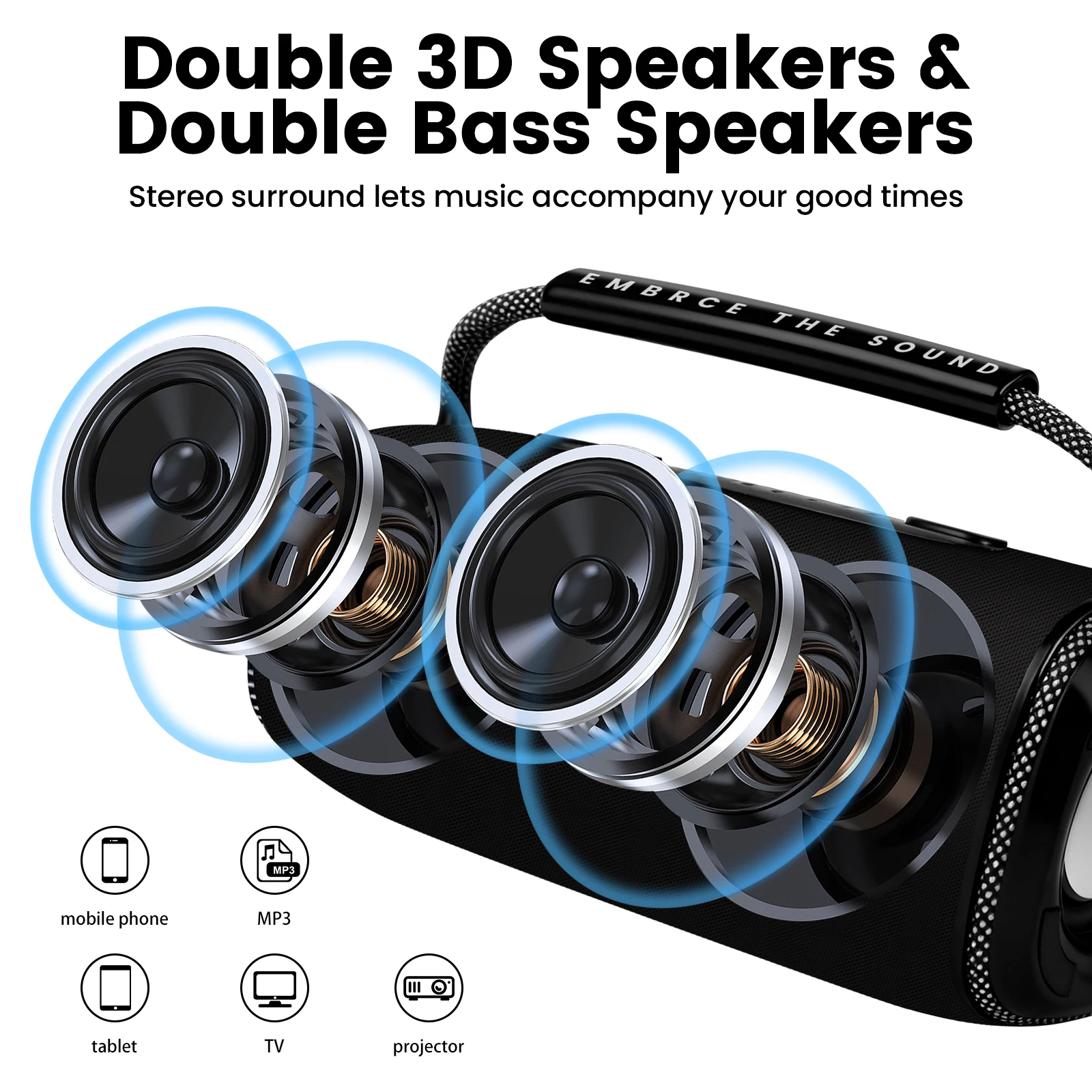 Subwoofer Bluetooth Speaker Portable Wireless Radio FM Computer PC TV 10W Powerful Woofer Bass Sound Box Music Outdoor Speaker view 5
