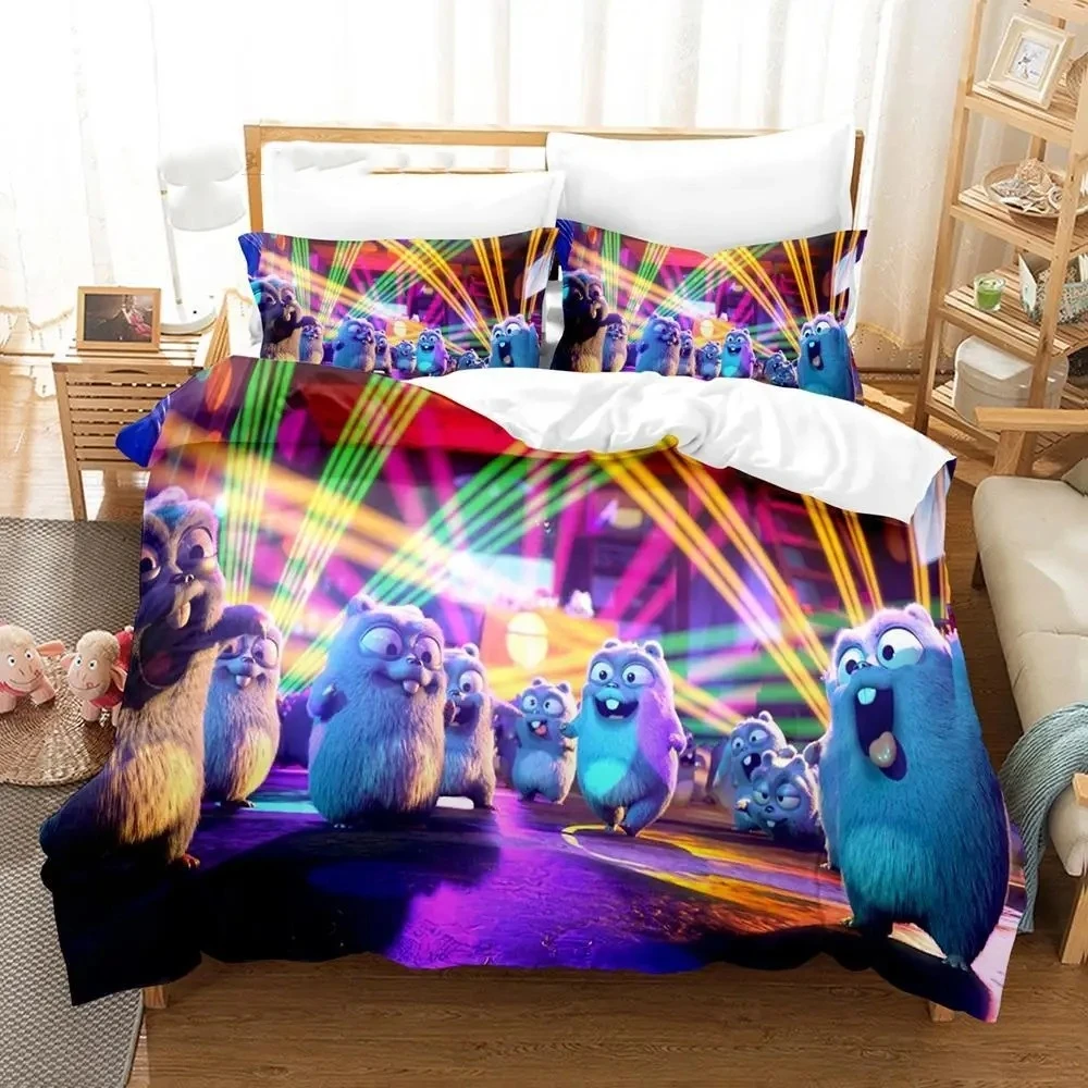 

Grizzy and The Lemmings Bedding Set Single Twin Full Queen King Size Bed Set Aldult Kid Bedroom Sheet set 3D Print Cartoon