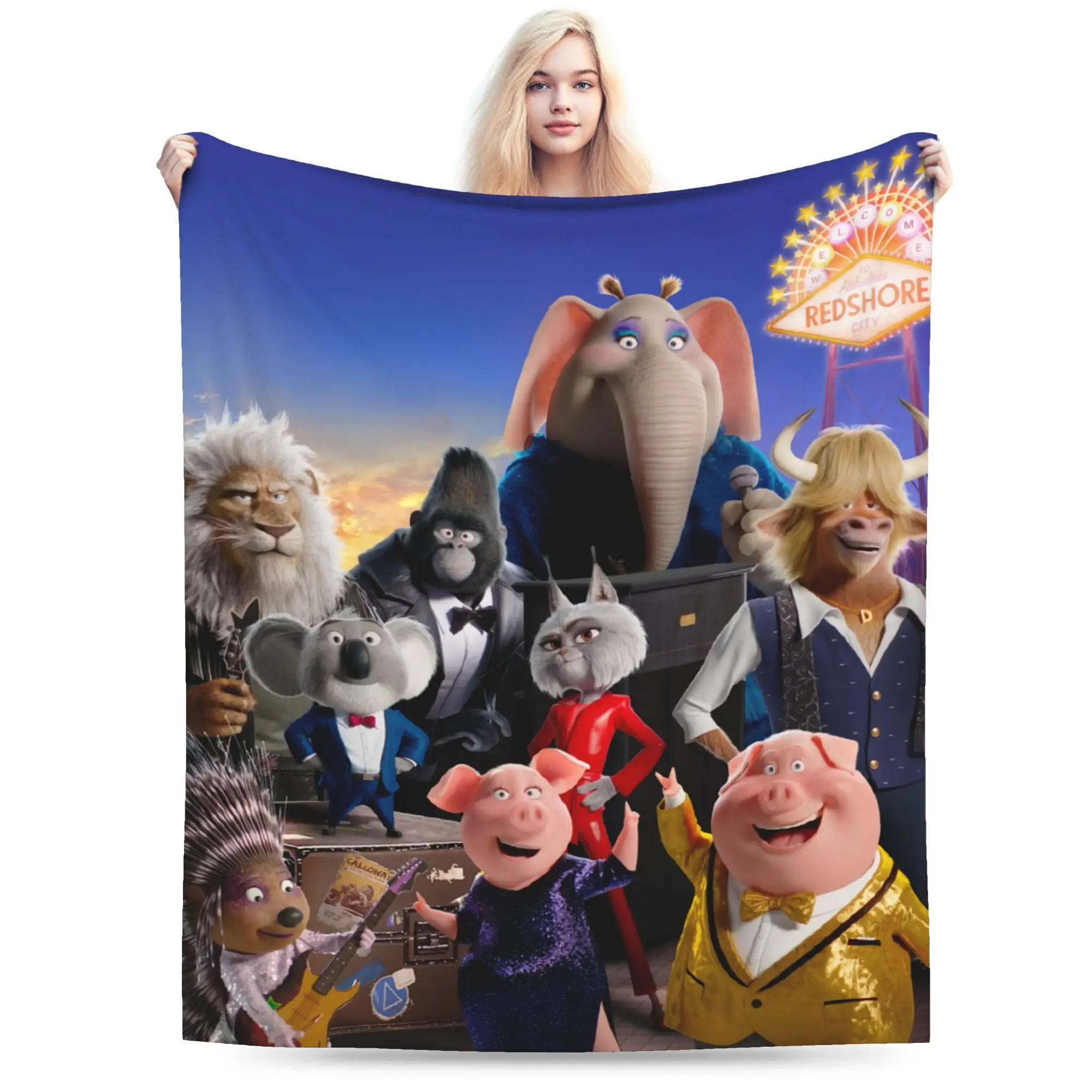 Sing 2 Movie Accessories Blanket Lightweight Warm  Throw Blankets for Living Room 50x60 Inches Multi-size Throws And Blankets
