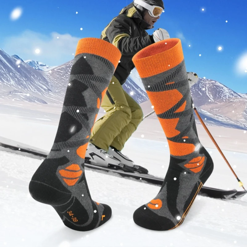 Calcetines de lana merina térmicos cálidos gruesos elásticos que absorben la humedad antideslizantes para esquí al aire libre snowboard senderismo correr hombres mujeres