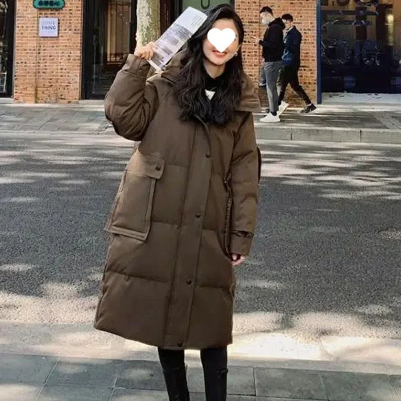 เสื้อกันหนาวผู้หญิงฤดูหนาวสบายๆสีทึบผู้หญิงลงเสื้อ 2025 สไตล์ใหม่คุณภาพสูงเป็ดสีขาวลงผู้หญิงลงเสื้อ h406