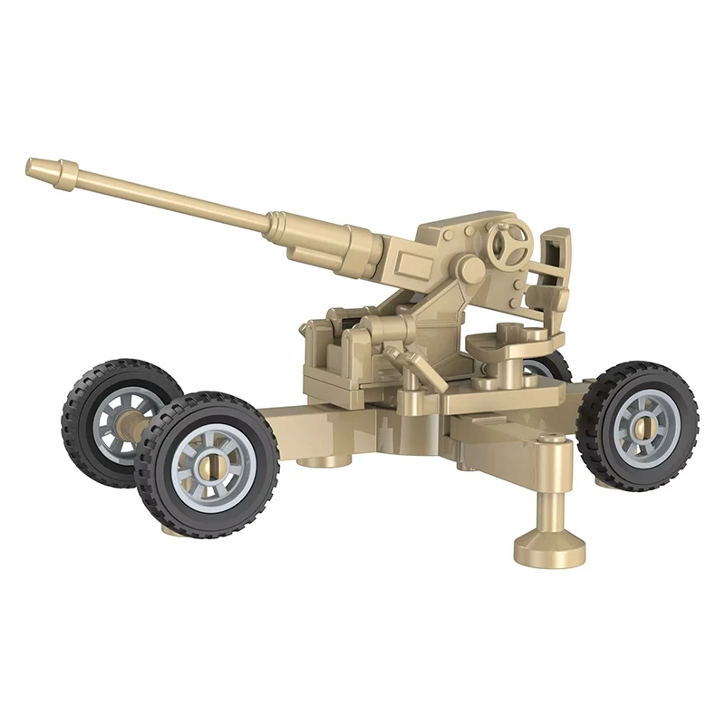 Arma antiaérea de la Segunda Guerra Mundial para niños, cohete de artillería militar, arma de guerra del ejército, soldado, modelo MOC, bloques de construcción, juguetes para niños