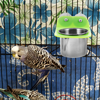 Small Bird Feeder Parrot Feeding Cup Stand Cage Feeders Stainless Steel Food Bowl Large Capacity detachable design bird cage