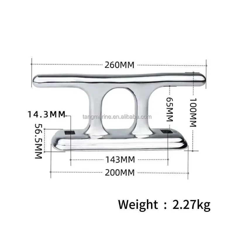 TANGREN 316 Stainless Steel Mooring Cross Bollard Cleat for Boat Dock Accessories Replacement 10'' & 12'' Sizes