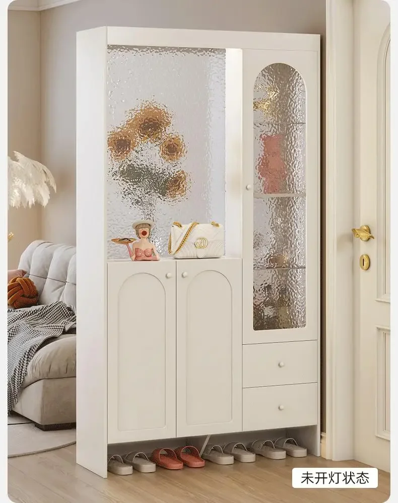 

Cream wind entrance, living room partition, double-sided screen cabinet, shelf, foyer cabinet