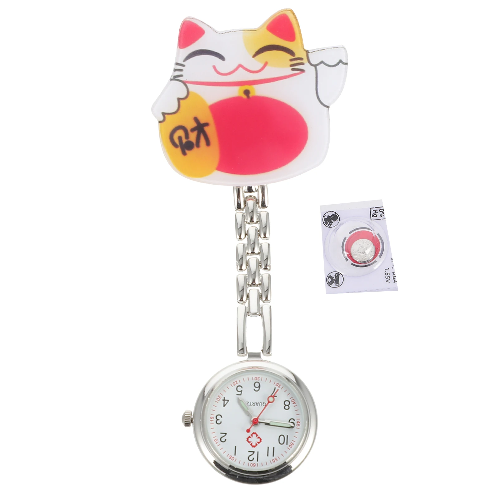 

Cartoon Pocket Fortune Cat Chest Nurse Alloy Student Hanging Accessory Small Collectibles Safe Durable Beautiful