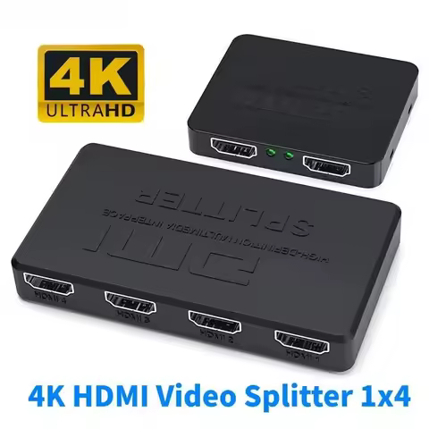 1 in 4 Out HDMI Splitter HD 4K Video Switcher HDMI-Compatible Cable Adapter 1x4 Hub For PS4 Laptop Monitor TV Box Projector