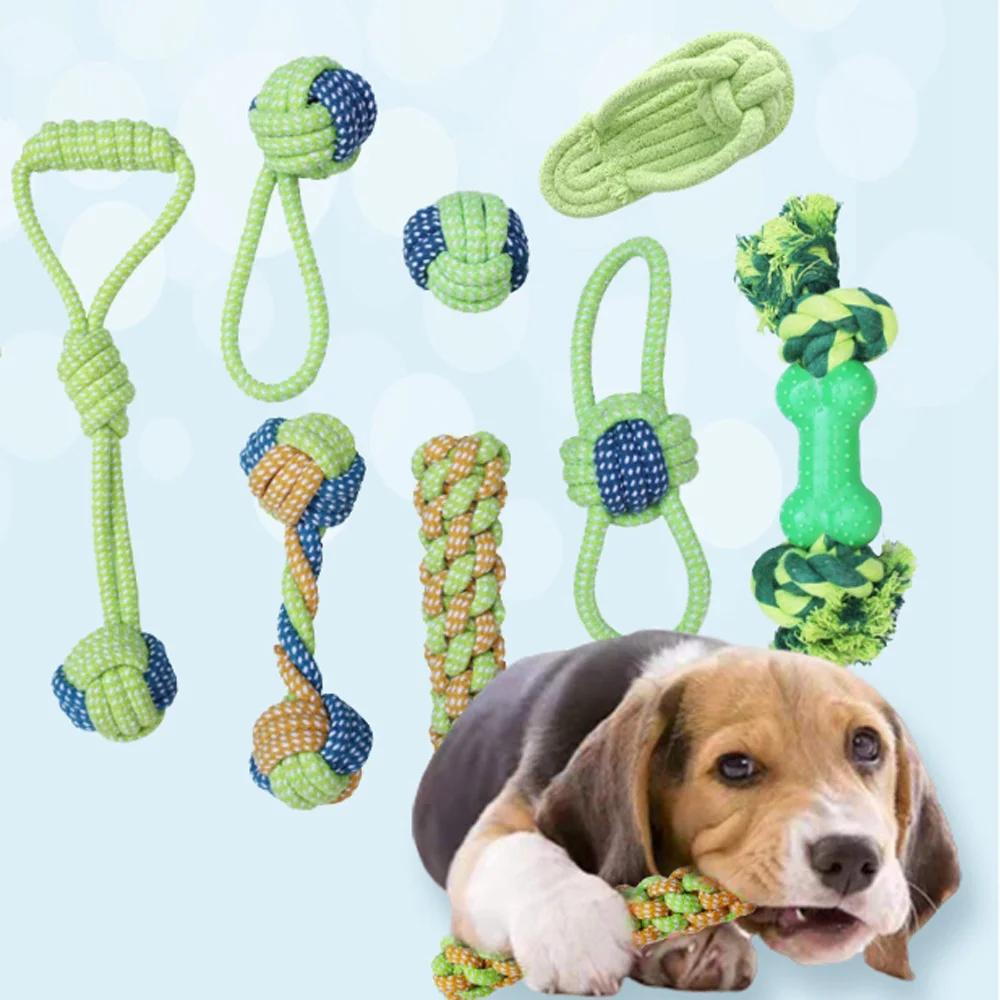 

Pet Chew Cotton Rope Dog Toy Puppy Outdoor Teeth Clean Play Ball Dog Games Training Behavior Toy for Medium Large Dog