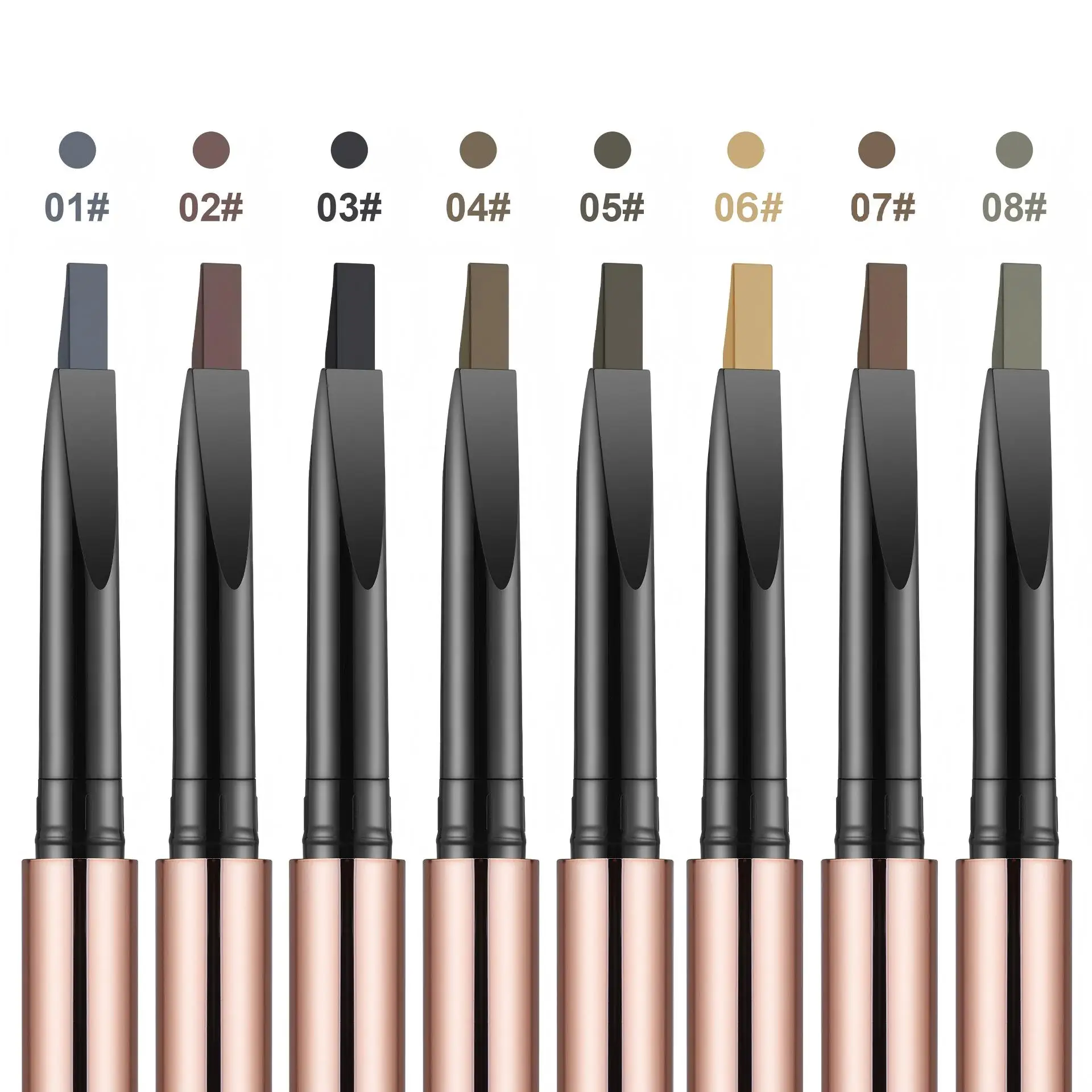 Eyebrow Pencil With Brush Wholesale Cruelty Free Vegan Organic Waterproof Custom Logo Eye Brow Pen Black Brown 12pcs