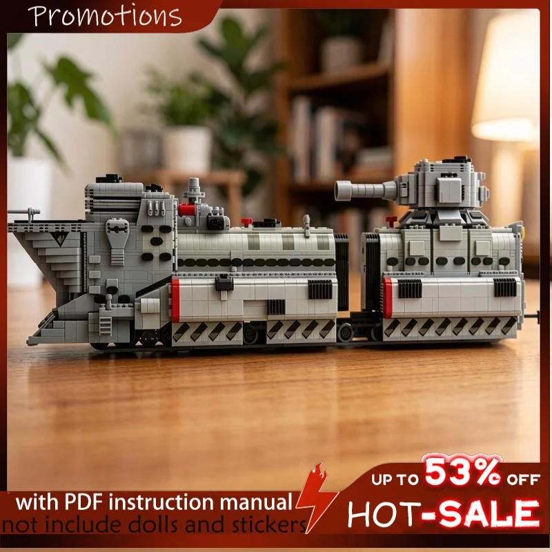 4275PCS MOC City Technic Armored Steam Train Locomotive Model Building Blocks DIY Assembly Gifts for Adults Collection Desktop