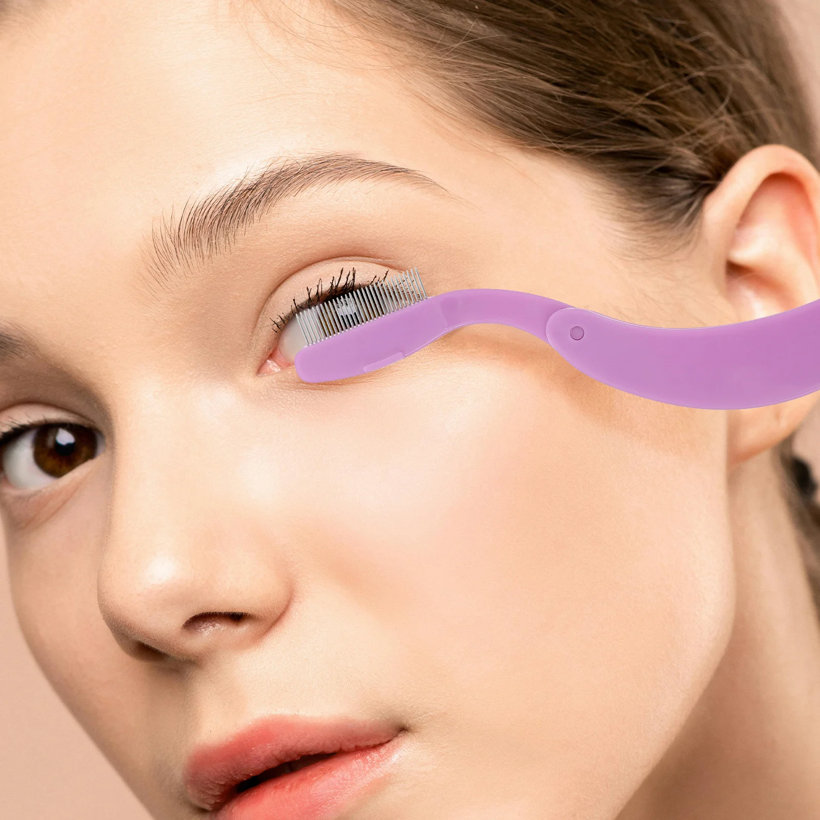 

Foldable Metal Eyelash Comb Brow Comb Lash Separator Compact Portable Eyelash Grooming Tool Eye Brow Brush Lash Separator Tool