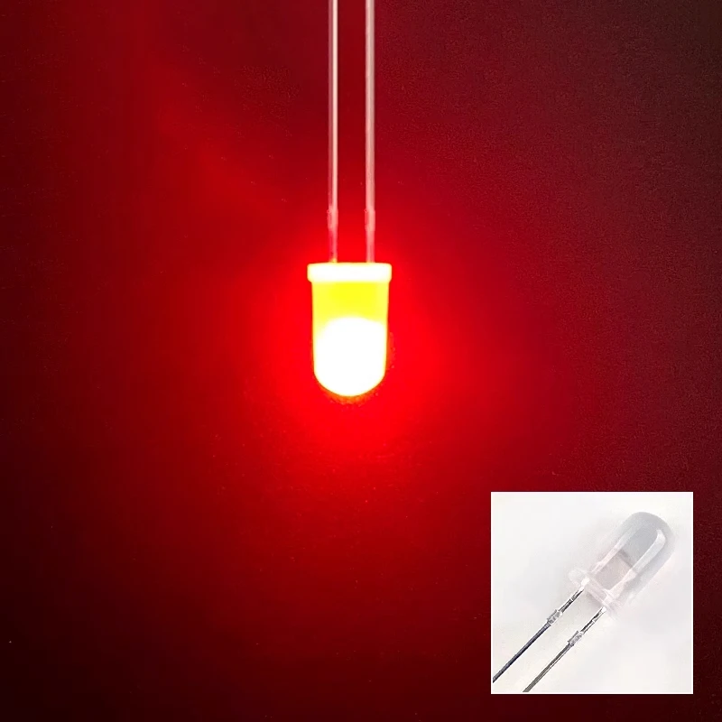 SNVI 50 Buah 3Mm Lampu LED Manik Rambut Putih Merah Putih Kuning Rambut Putih Biru Rambut Putih Ungu Rambut Putih Pelangi Kaki Pendek/Panjang