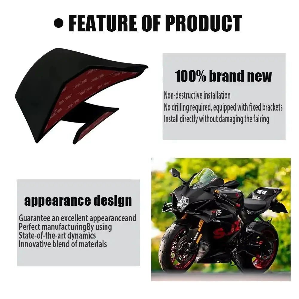 Motorcycle Aerodynamic wing Fixed Wing Spoiler Fairing For SUZUKI GSX-R1000 GSXR1000 GSX-R1000R GSXR1000R 2017-2023 Side Winglet