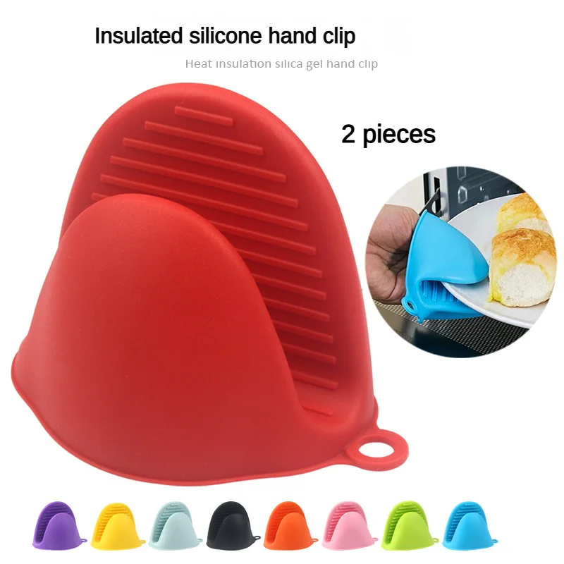 2pcs Oven Mitts Silicone Heat Resistant Pinch Mitts Anti Scalding Non Slip Gloves Clips Pot Holder Cooking Baking Oven Mitts