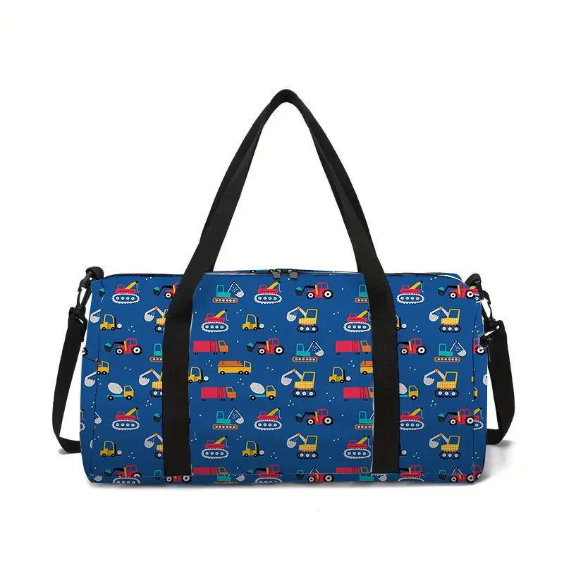 

Trucks Pattern Large Capacity Luggage Bag For Boy/Girl Children Best Gift 3D Cartoon Leisure Travel Duffels Bag Fitness Bag