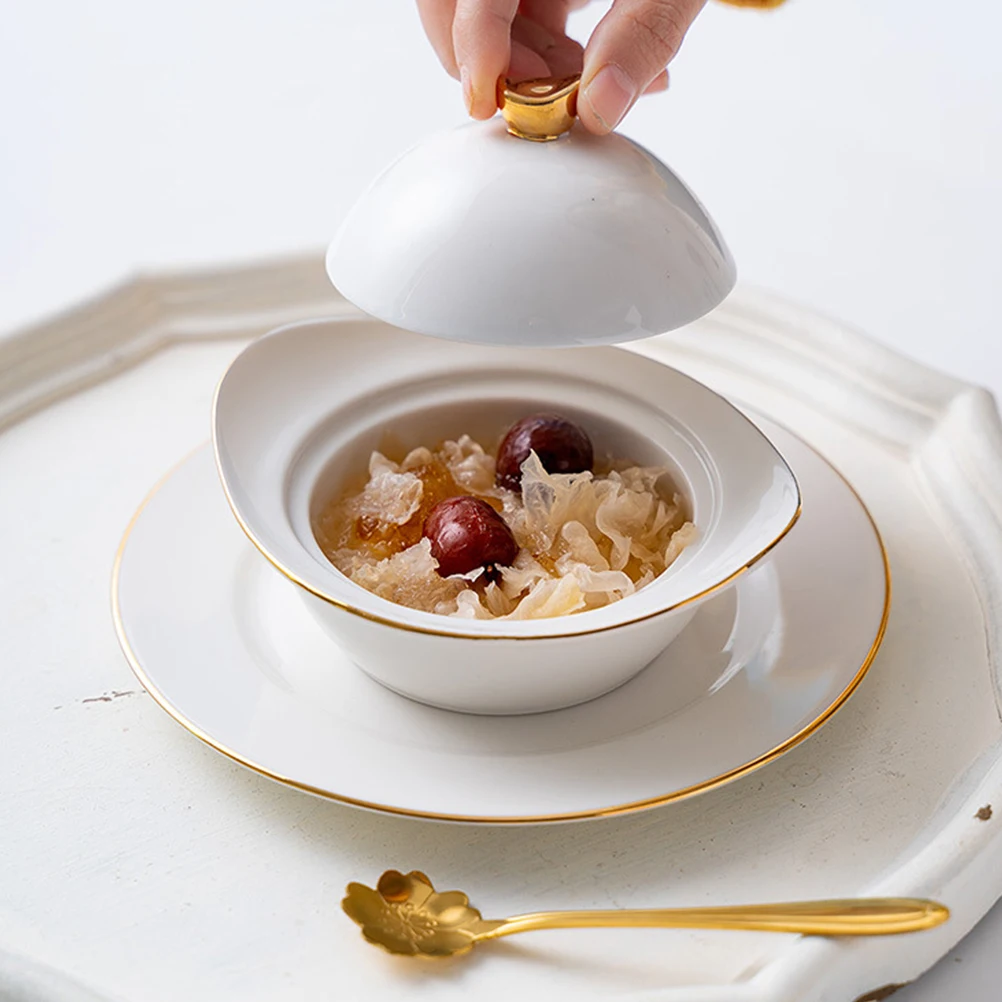 

1Set Ceramic Dessert Bowl Food Grade Material Antiskid Base Ideal for Soups Salads Noodles Grains Fruit Snack Serving