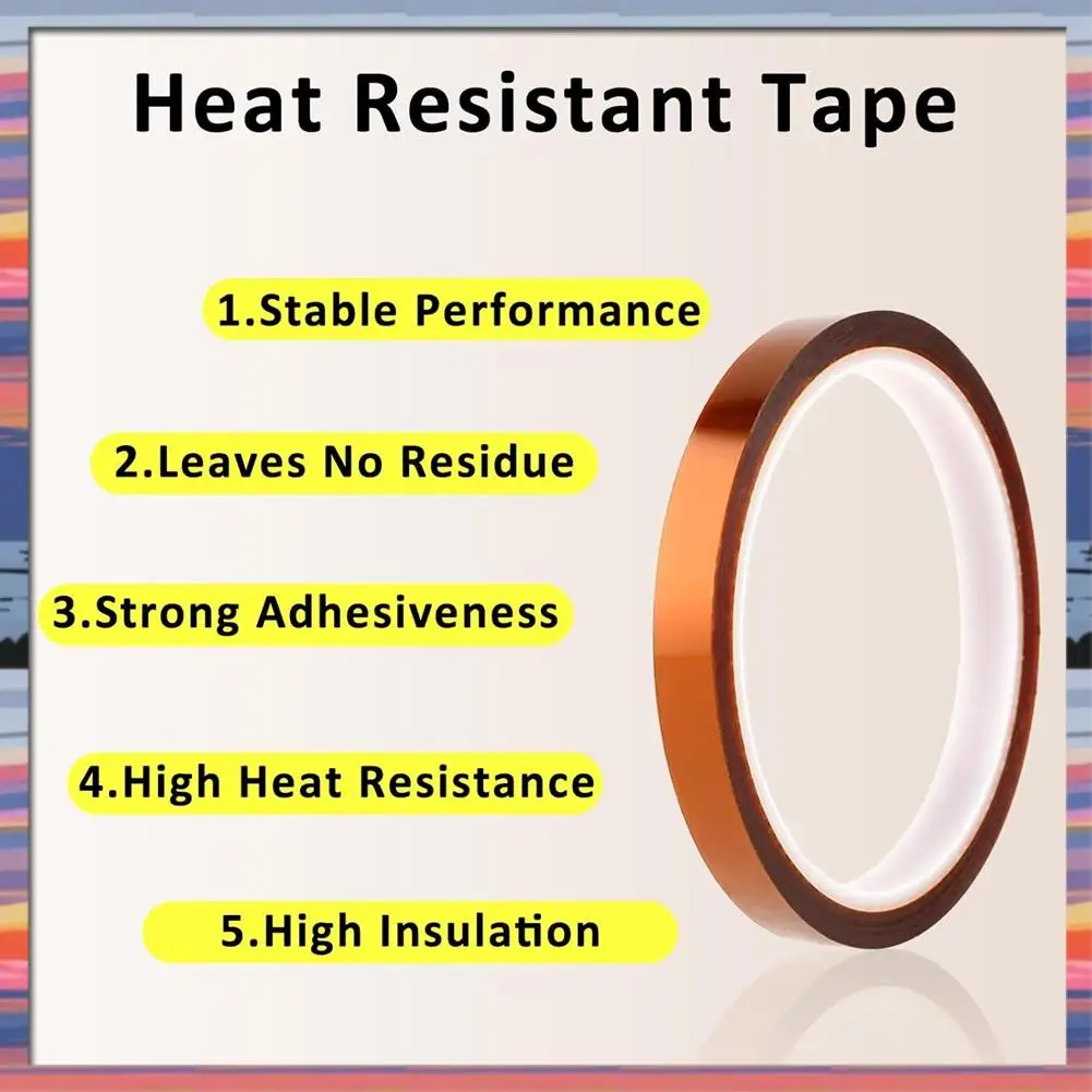 AFBC 2 Rolls Of Sublimation Heat Tape, Heat Transfer Tape No Residue Heat Press Tape For Sublimation Heat Press Fabric Pcb