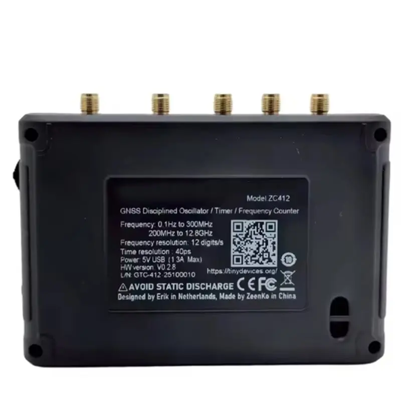 ZC412 Frequency Counter 12-Bit High-Precision Dual Timer/Counter Featuring Built-In GPSDO