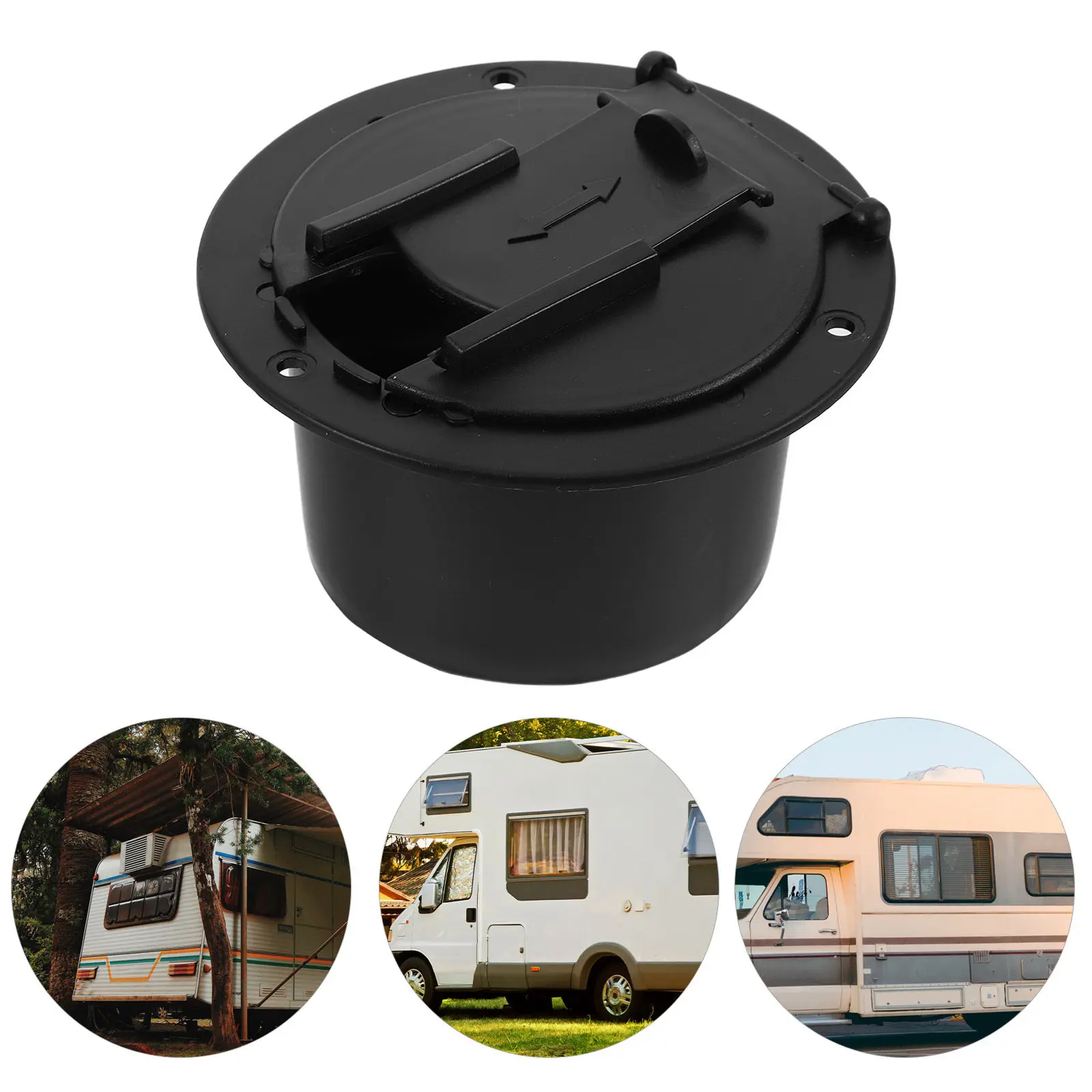 

1Set Black Wire Round Storage Box Rv Yacht Electrical Access Hatch Cable Pass Through Hole Easy Install Waterproof Cable