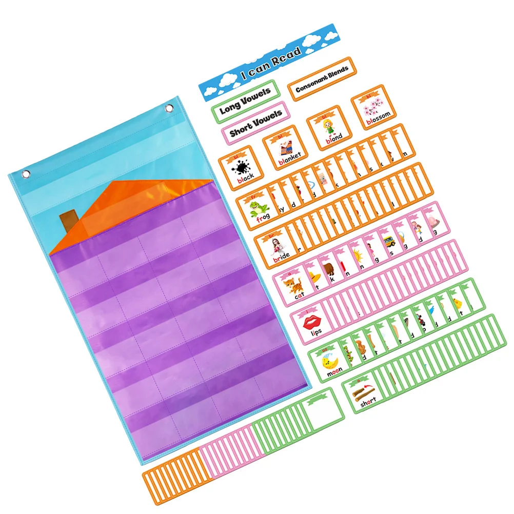 1 set 1 set di carte alfabetiche Kit di apprendimento Grafico tascabile per bambini Design sospeso Gioco di memoria per l'ortografia Strumento di puzzle per l'educazione precoce