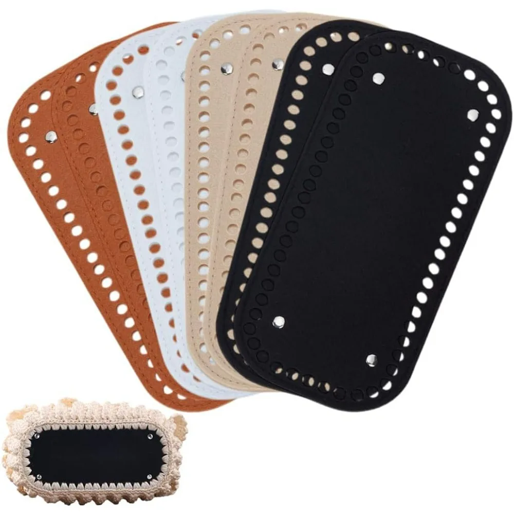 

8pcs 9.8x4.7 inch Bag Bases for Crochet 4 Colors Rectangle Bag Bottom Felt Basket Bottom Crochet Basket Fabric Base