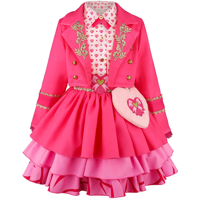 Girls Heir rose red Christmas performance clothing 2PS Halloween Dress Up Costume acket Wicked Kids Carnival Birthday Party Clot