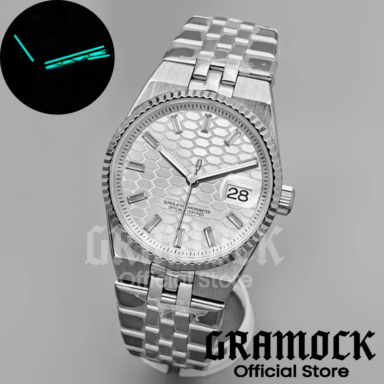 

Gramock 36 мм 40 мм NH35A механические часы для мужчин с бриллиантовым циферблатом BGW9 ручной сапфировое стекло календарь мужские стальные наручные часы водонепроницаемые