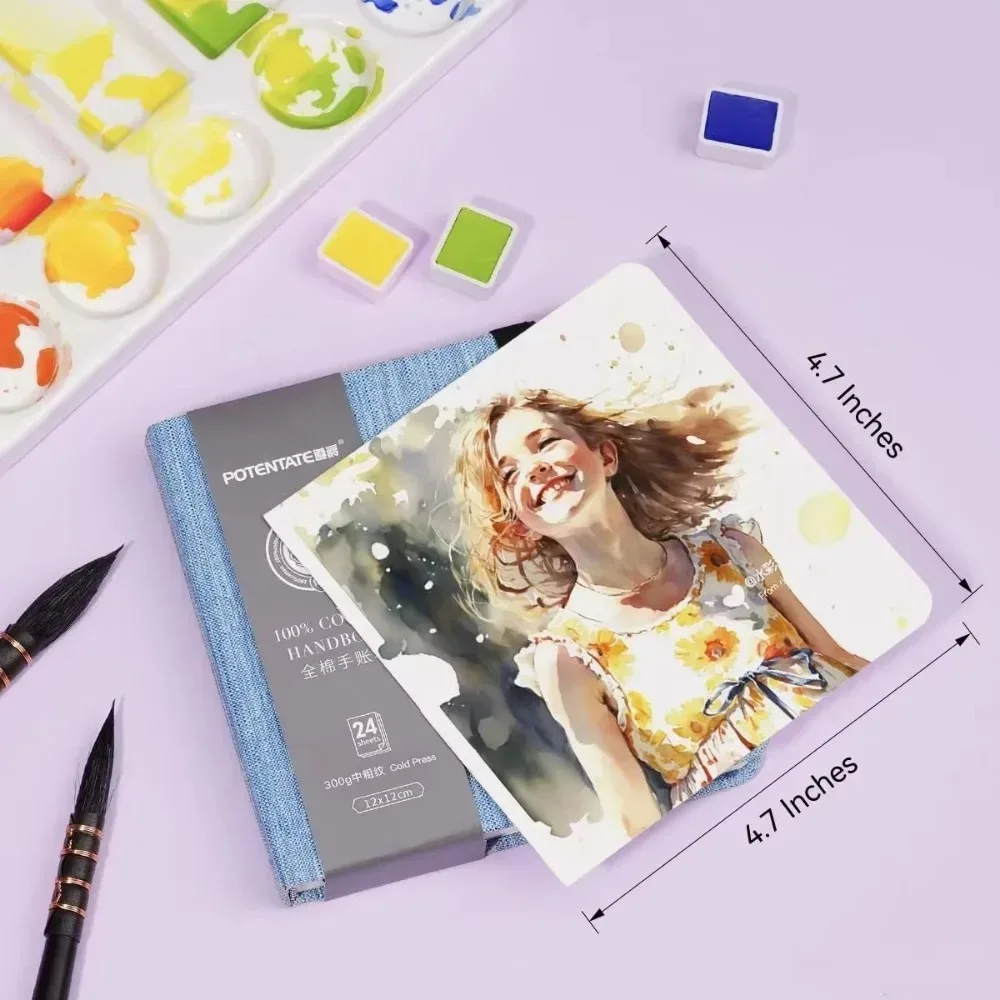 Lightwish Square aquarel dagboek 100% katoen 300gsm/140lb zuurvrij Watecolor schetsboek voor kunstenaars