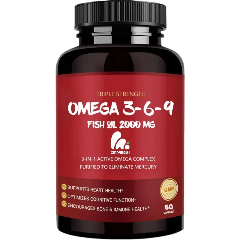 

Рыбий жир Омега 3-6-9 2000 мг, богатый витамином D3 и астаксантином, для поддержки иммунитета, 60 мягких капсул