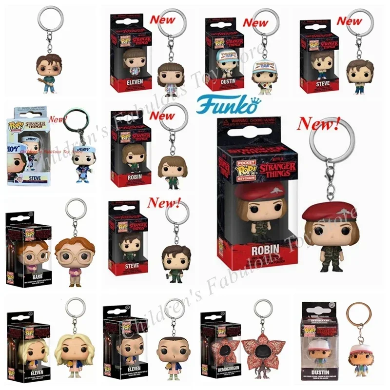 13 estilos más nuevos llaveros de bolsillo FUNKO POP Demogorgon Dustin Eleven Freddy Steve Robin Barb figuras de acción de juguete