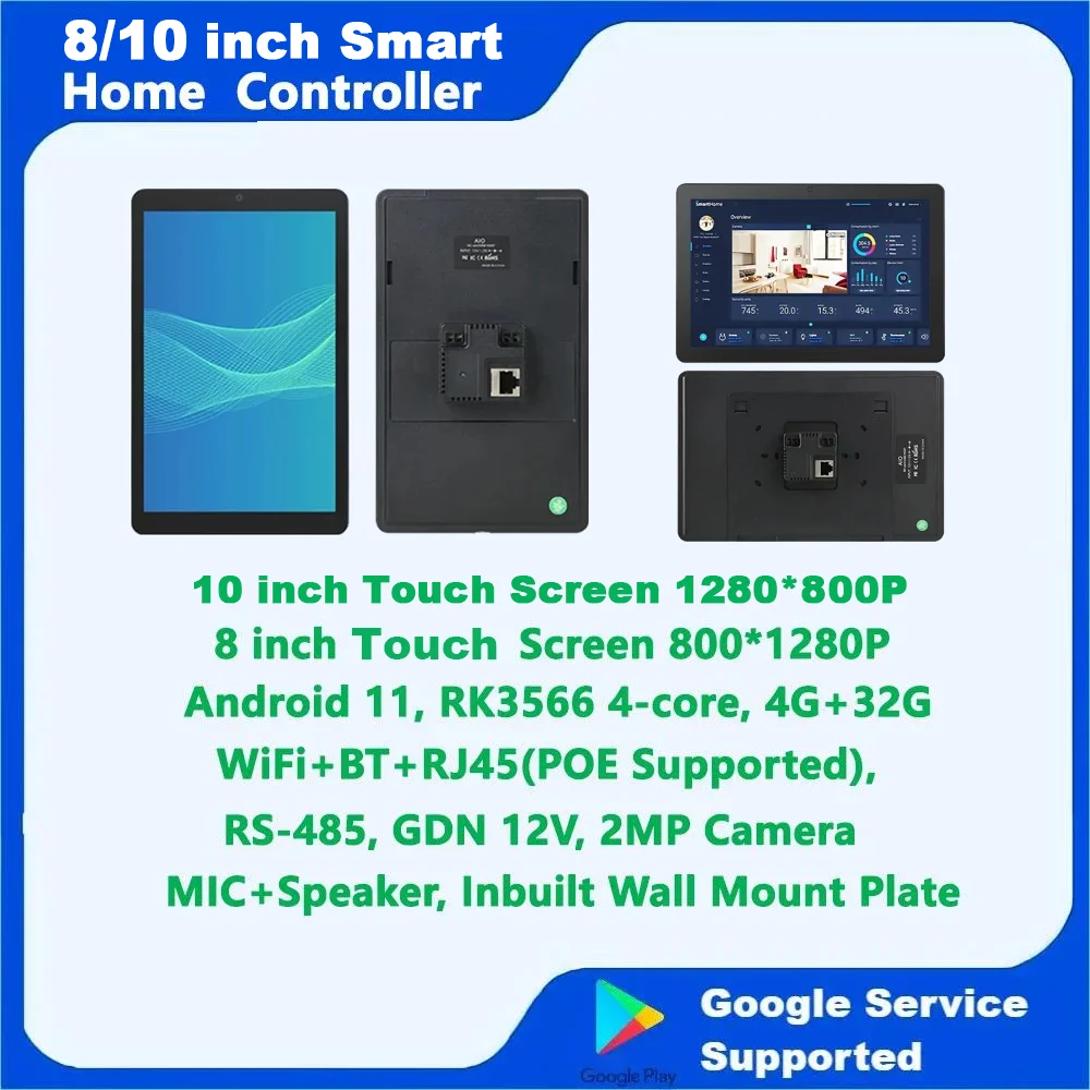 

Free Shipping 8/10 Inch Camera Smart Home Control Panel Android Smart Home System RS-485 GDN12V Inwall Installation