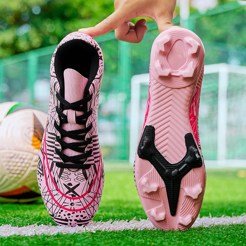 أحذية كرة القدم للجنسين، أحذية رياضية عالية الجودة برباط ومضادة للانزلاق، أحذية رياضية خارجية لكرة القدم للتدريب الاحترافي